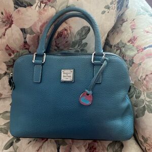 Dooney & Bourke Pebbled Leather Satchel EUC with Dust Bag 14 x 9 x 5”